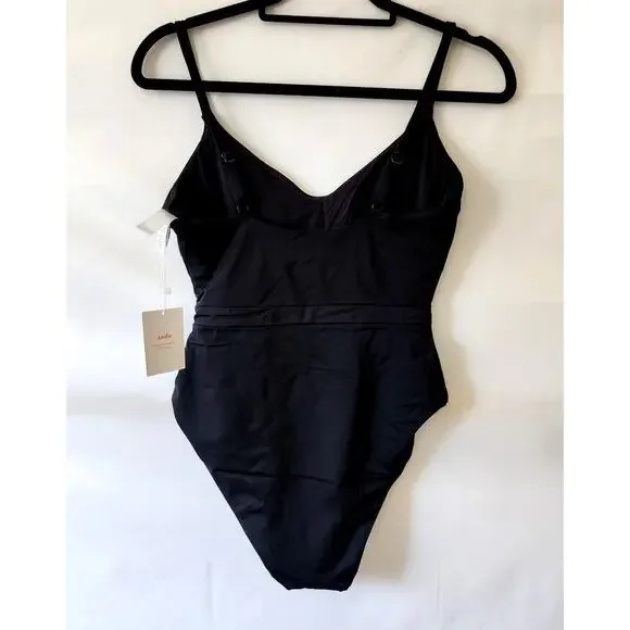 Andie One Piece Swimsuit Black Sz M The Samoa Cutout Flattering swimwear - Picture 3 of 7